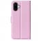  iPhone 16 Fodral Litchi Textur Lder Ljus Rosa - Teknikhallen.se