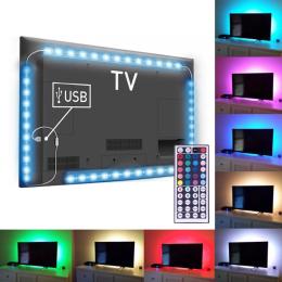  LED-Slinga RGB med fjärrkontroll, 4x50 cm - Teknikhallen.se
