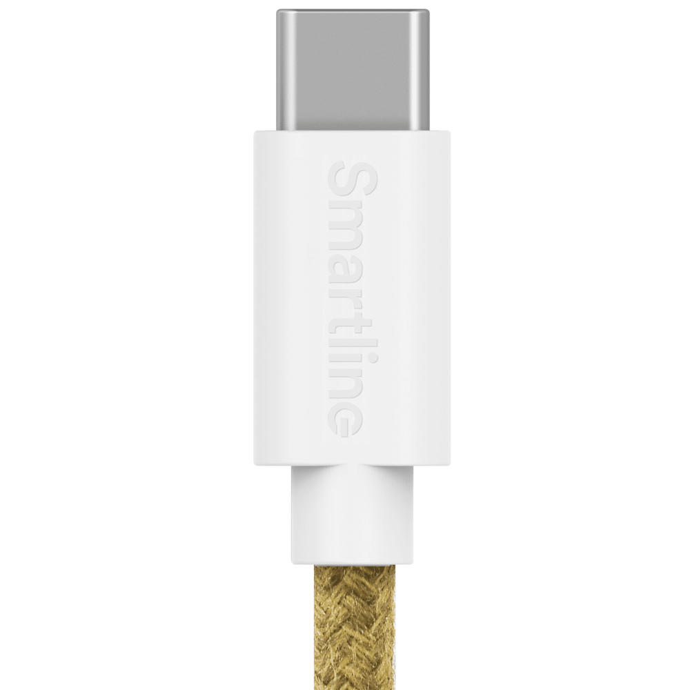 Smartline Smartline 2m 3A USB-C Fuzzy Laddningskabel Sand - Teknikhallen.se
