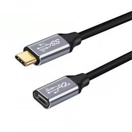  25 cm USB-C 3.1 Gen2 Hane - USB-C Hona Adapter Kabel Svart - Teknikhallen.se