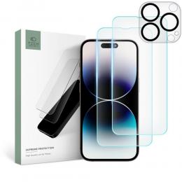 Tech-Protect Tech-Protect iPhone 14 Pro Max 3-PACK Skärmskydd/Linsskydd - Teknikhallen.se