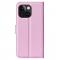  iPhone 15 Plus Fodral Litchi Textur Ljus Rosa - Teknikhallen.se