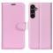  Samsung Galaxy A15 5G Fodral Litchi Lder Ljus Rosa - Teknikhallen.se