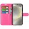  Samsung Galaxy S24 FE Fodral Litchi Lder Textur Rosa - Teknikhallen.se