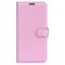  iPhone 16 Pro Max Fodral Litchi Lder Textur Ljus Rosa - Teknikhallen.se