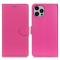  iPhone 16 Pro Max Fodral Lder Litchi Textur Rosa - Teknikhallen.se