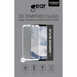 Gear GEAR Samsung S8 Plus Skärmskydd Härdat Glas 3D Full Cover Vit - Teknikhallen.se