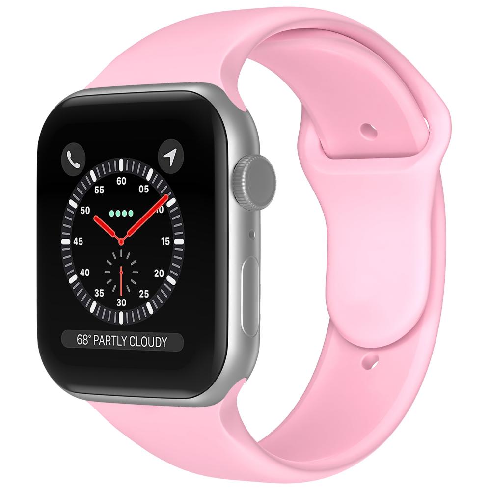 ColorPop Apple Watch 38/40/41 mm Silikon Armband (M/L) Ljus Rosa - Teknikhallen.se