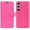  Samsung Galaxy S24 FE Fodral Litchi Lder Textur Rosa - Teknikhallen.se