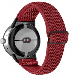  Google Pixel Watch / Watch 2 Justerbart Nylon Armband Röd - Teknikhallen.se
