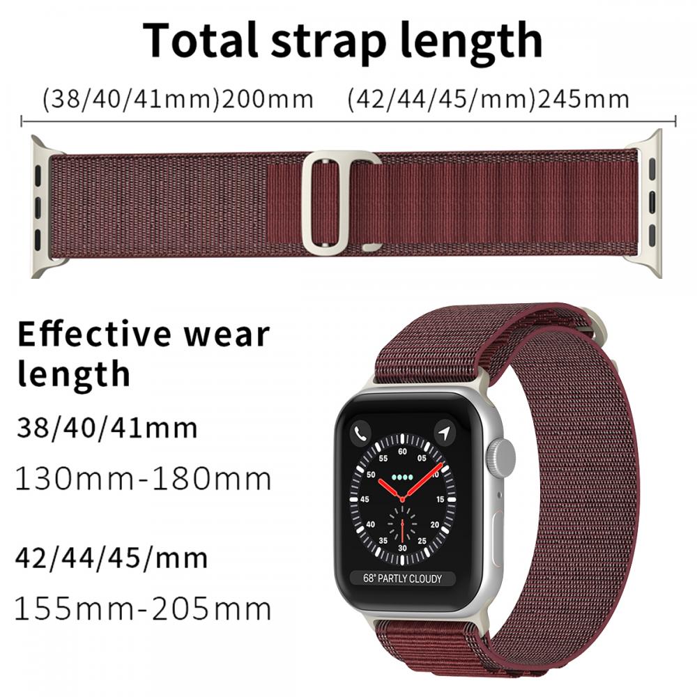 ColorPop Apple Watch 38/40/41 mm Armband Alpine Pro Loop Burgundy - Teknikhallen.se