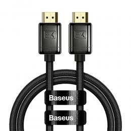 BASEUS Baseus 1m 8K HD 60Hz HDMI - HDMI Nylon Kabel Svart - Teknikhallen.se
