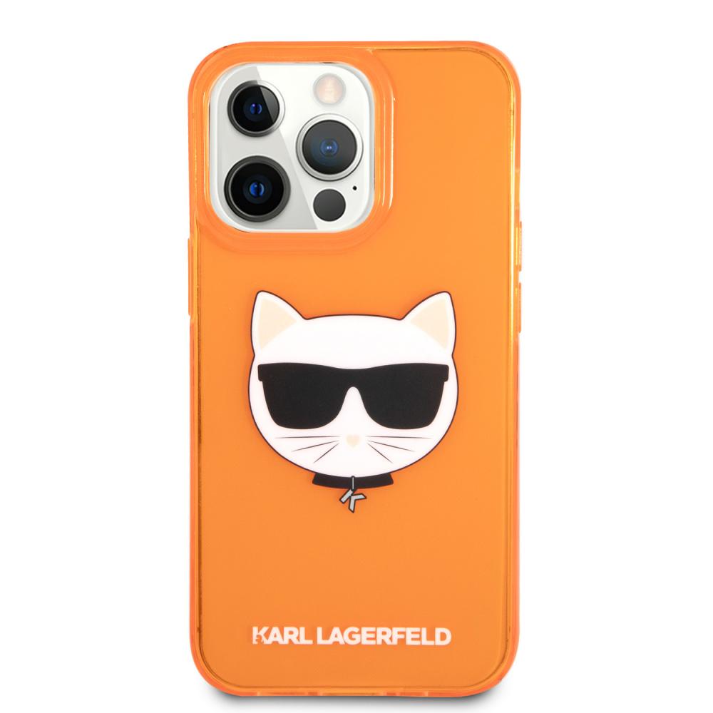 Karl Lagerfeld Karl Lagerfeld iPhone 13 Pro Skal TPU Choupette Fluorescent Orange - Teknikhallen.se