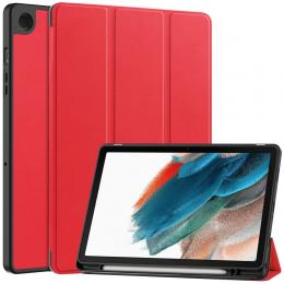  Samsung Galaxy Tab A9 Plus Fodral Tri-Fold Pennhållare Röd - Teknikhallen.se