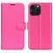  iPhone 16 Pro Fodral Litchi Lder Rosa - Teknikhallen.se