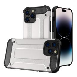  iPhone 15 Pro Max Skal Shockproof Armor Hybrid Silver - Teknikhallen.se