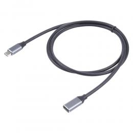  1m USB-C Hane - USB-C Hona Adapter Kabel Svart - Teknikhallen.se