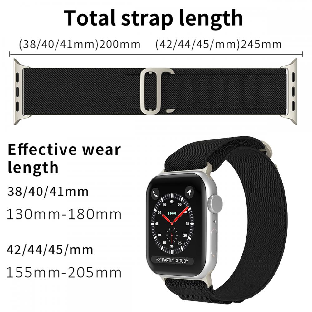 ColorPop Apple Watch 42/44/45/49 mm Armband Alpine Pro Loop Svart - Teknikhallen.se