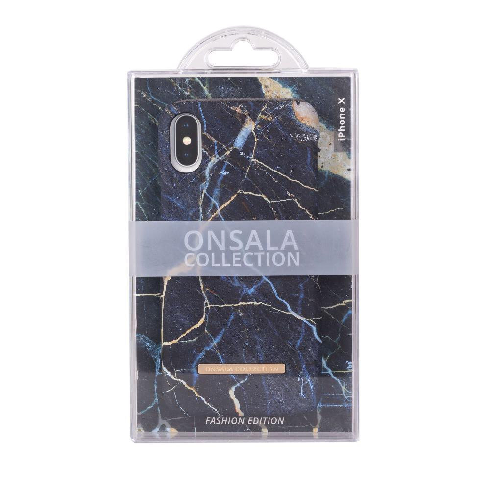 Onsala ONSALA iPhone X / Xs Mobilskal Soft Black Galaxy Marble - Teknikhallen.se