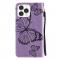  iPhone 13 Pro - Fodral Med Butterfly Tryck - Lila - Teknikhallen.se