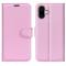  iPhone 16 Fodral Litchi Textur Lder Ljus Rosa - Teknikhallen.se