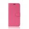  Motorola One Vision - Litchi Plnboksfodral - Rosa - Teknikhallen.se