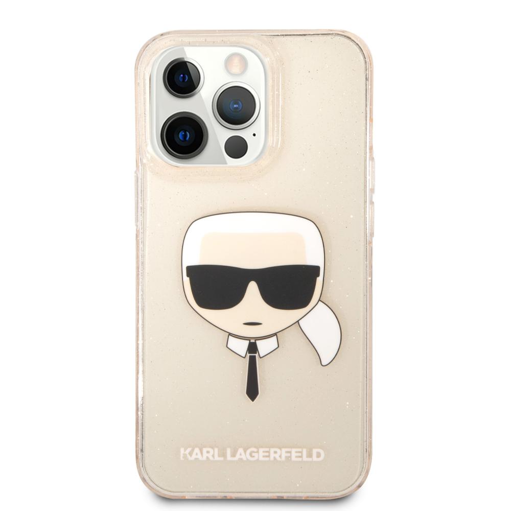 Karl Lagerfeld Karl Lagerfeld iPhone 13 Pro Skal TPU Full Glitter Guld - Teknikhallen.se