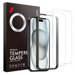 NORTHJO NORTHJO iPhone 15 Skärmskydd 2-PACK Härdat Glas - Teknikhallen.se