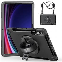 Samsung Galaxy Tab S9 Plus Skal 360 Rotation Shockproof Med Rem - Teknikhallen.se