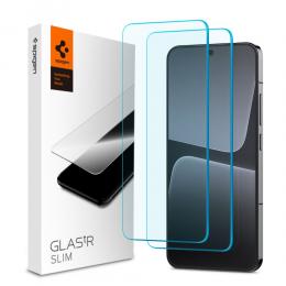 Spigen Spigen Xiaomi 14 / 13 2-PACK Skärmskydd Glas.tR Slim - Teknikhallen.se