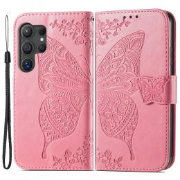  Samsung Galaxy S24 Ultra Fodral Big Butterfly Rosa - Teknikhallen.se