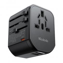 MCDODO Mcdodo 20W PD Reseadapter 2x USB-A 1x USB-C Svart - Teknikhallen.se