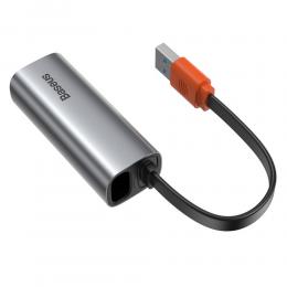 BASEUS Baseus Steel Cannon USB-A - LAN Adapter Grå - Teknikhallen.se