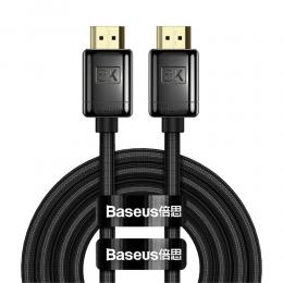 BASEUS Baseus 3m 8K HD 60Hz HDMI - HDMI Nylon Kabel Svart - Teknikhallen.se