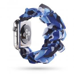  Scrunchie Blue Camo Armband Apple Watch 41/40/38 mm - Teknikhallen.se