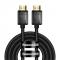 BASEUS Baseus 3m 8K HD 60Hz HDMI - HDMI Nylon Kabel Svart - Teknikhallen.se