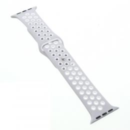  Ihåligt Silikon Armband Apple Watch 42/44/45/49 mm Grå/Vit - Teknikhallen.se