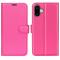  iPhone 16 Fodral Litchi Textur Lder Rosa - Teknikhallen.se