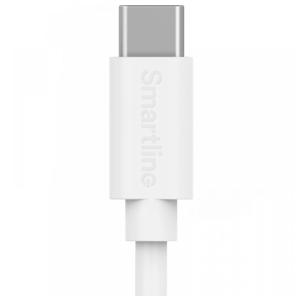 Smartline Smartline 2m USB-C - Lightning MFi Laddningskabel Vit - Teknikhallen.se