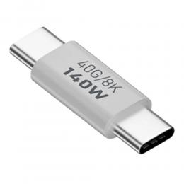  140W USB 3.1 USB-C Hane till USB-C Hane Adapter 8K 40Gbps Vit - Teknikhallen.se