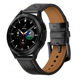 Tech-Protect Tech-Protect Äkta Läder Armband Samsung Galaxy Watch 4 Svart - Teknikhallen.se