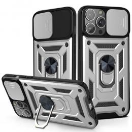  iPhone 13 Pro Max - CamShield Armor Hybrid Ring Skal - Silver - Teknikhallen.se