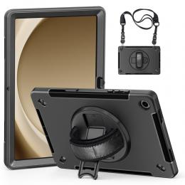  Samsung Galaxy Tab A9 Plus Skal 360 Rotation Shockproof Med Rem - Teknikhallen.se