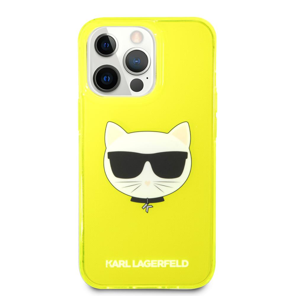 Karl Lagerfeld Karl Lagerfeld iPhone 13 Pro Skal TPU Choupette Fluorescent Gul - Teknikhallen.se