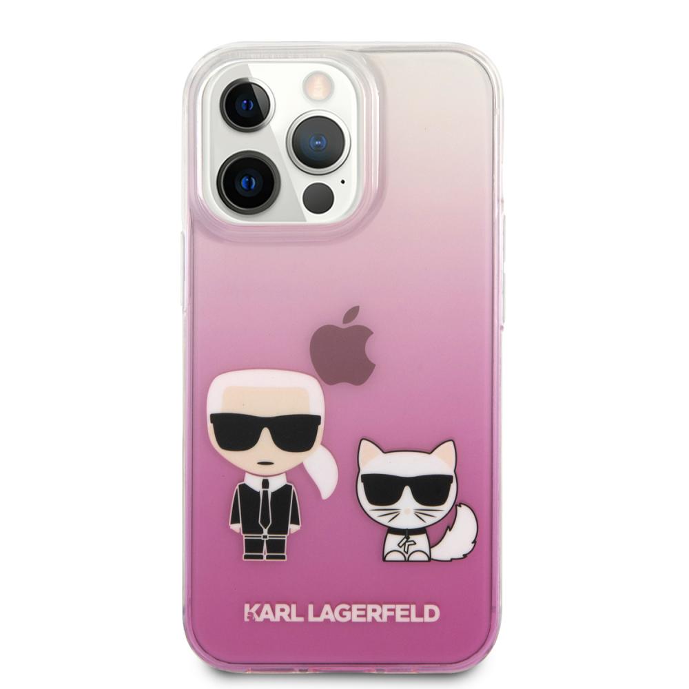 Karl Lagerfeld Karl Lagerfeld iPhone 13 Pro Skal Hybrid Karl & Choupette Rosa - Teknikhallen.se