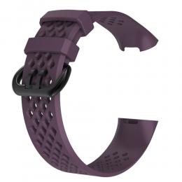  Ihåligt Silikon Armband Fitbit Charge 4/3 (L) Lila - Teknikhallen.se