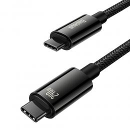 BASEUS Baseus 2m 240W USB-C - USB-C Kabel Tungsten Gold Series Svart - Teknikhallen.se