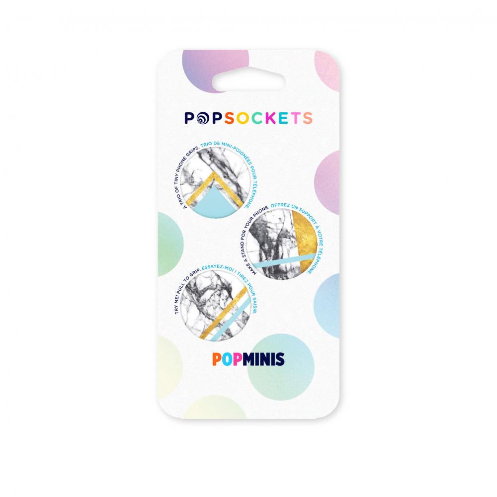 PopSockets PopSockets 3-PACK Avtagbara MINI Grip White Marble Glam - Teknikhallen.se