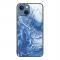  iPhone 14 Plus Skal Marmor Hrdat Glas Blue Ocean - Teknikhallen.se