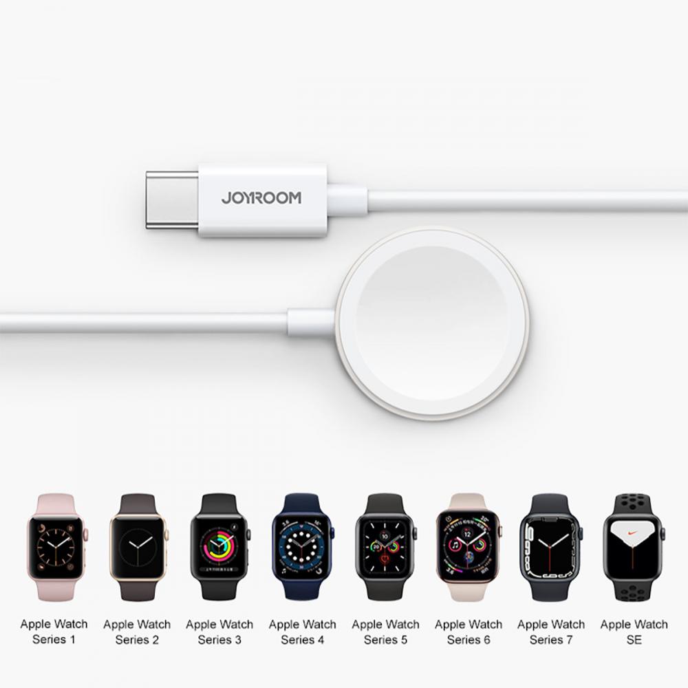 JOYROOM Joyroom Apple Watch Trdls Induktion Laddare 1.2m USB-C Vit - Teknikhallen.se